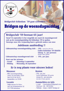 Woensdagmiddagclub Schiedam ’59 18 september van start!